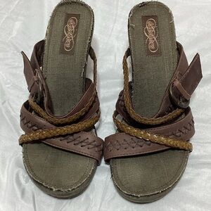 Skechers Brown and Tan Braided Sandals